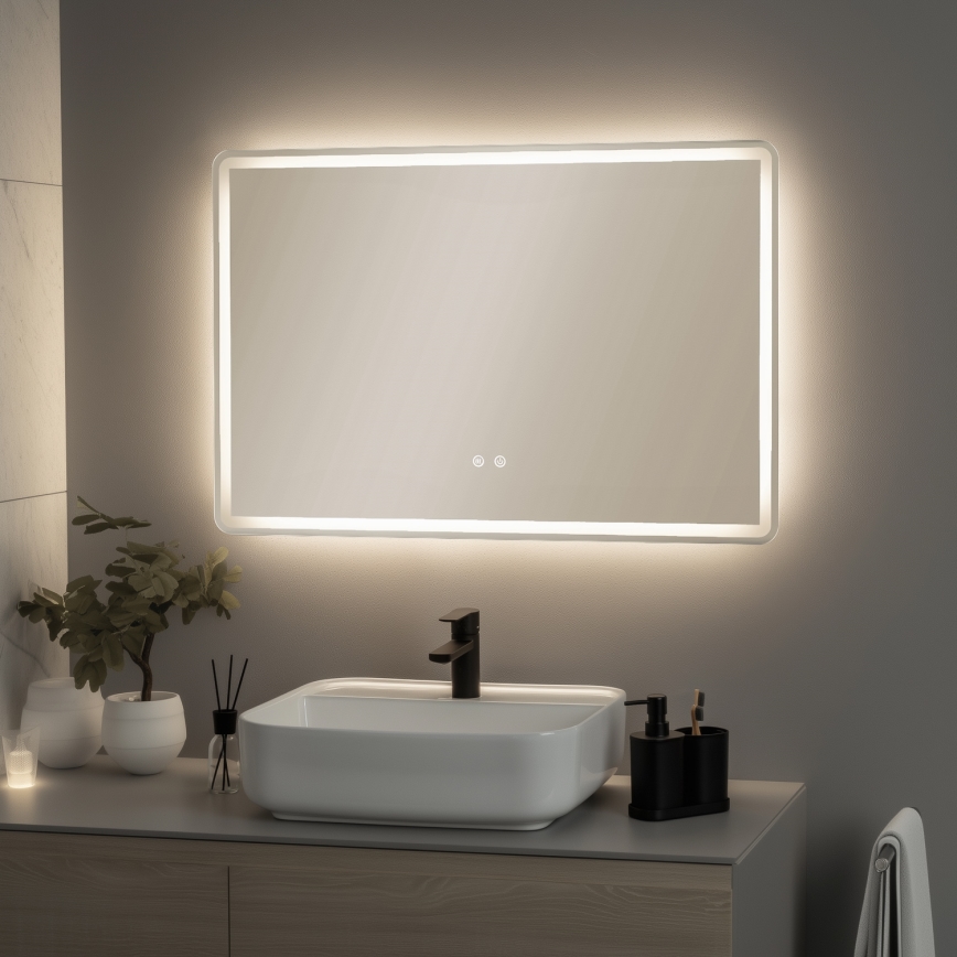 Brilagi - LED Koupelnové vyhřívané zrcadlo BELLA LED/19W/230V 60x90 cm IP44 CRI 90 stmívatelné + CCT