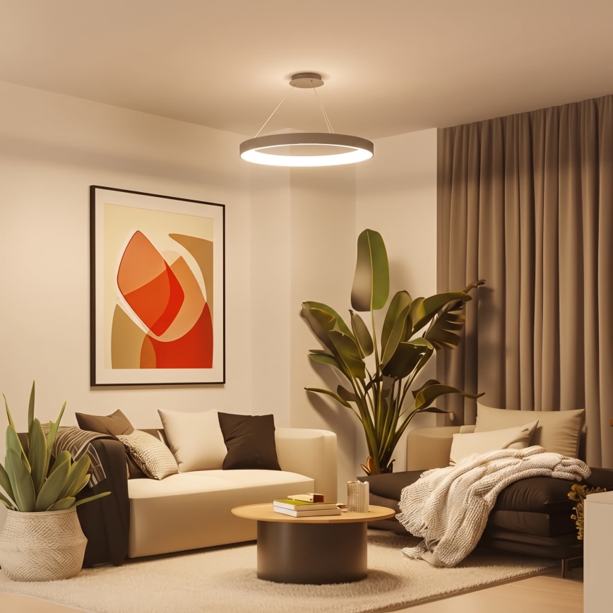 BRILAGI - LED Stmívatelný lustr na lanku FALCON II LED/108W/230V 3000-6500K pr. 80 cm béžová + dálkové ovládání
