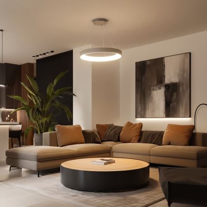 BRILAGI - LED Stmívatelný lustr na lanku FALCON II LED/99W/230V 3000-6500K pr. 60 cm béžová + dálkové ovládání
