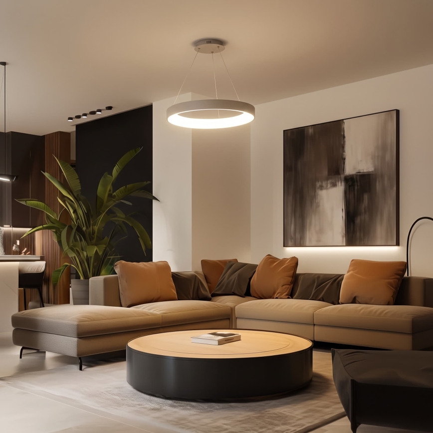 BRILAGI - LED Stmívatelný lustr na lanku FALCON II LED/99W/230V 3000-6500K pr. 60 cm béžová + dálkové ovládání