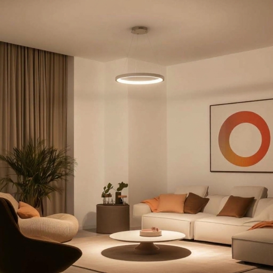 BRILAGI - LED Stmívatelný lustr na lanku FALCON SLIM LED/42W/230V 3000-6500K pr. 50 cm béžová + dálkové ovládání