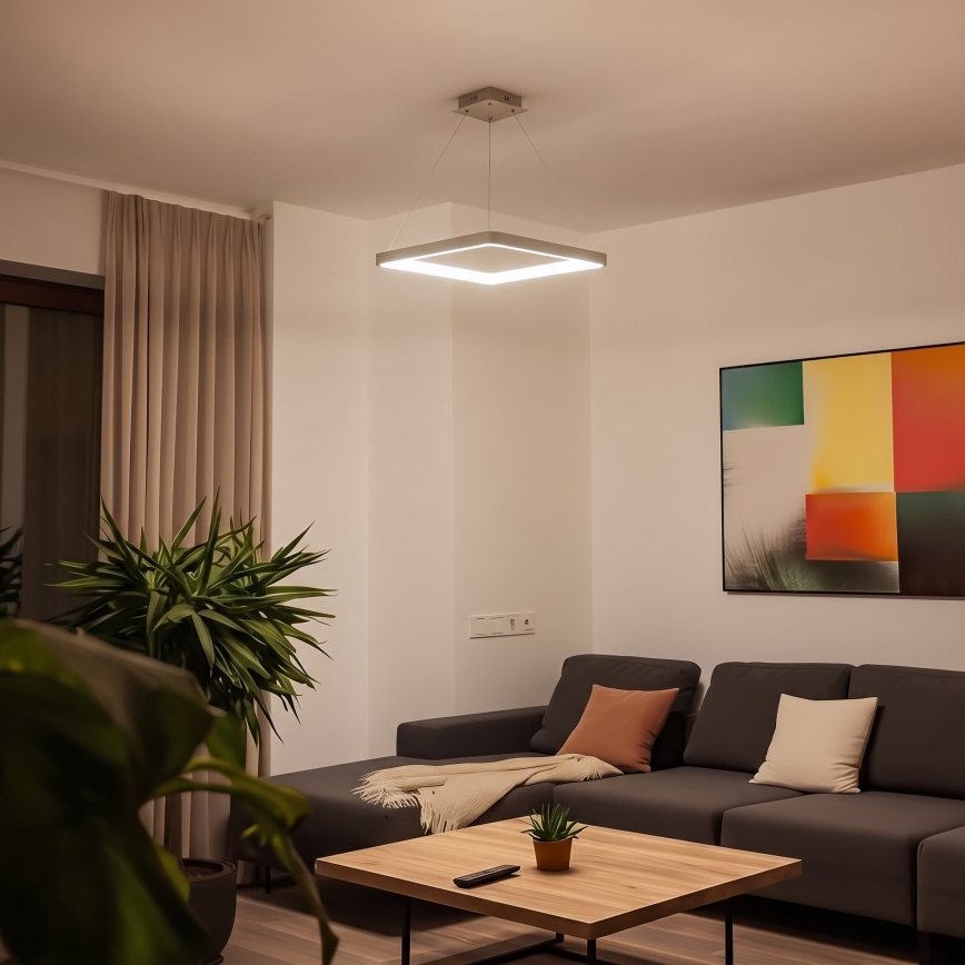 BRILAGI - LED Stmívatelný lustr na lanku FALCON SLIM LED/50W/230V 3000-6500K 50x50 cm béžová + dálkové ovládání