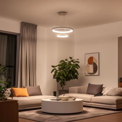 BRILAGI - LED Stmívatelný lustr na lanku FALCON SLIM LED/68W/230V 3000-6500K pr. 50 cm béžová + dálkové ovládání