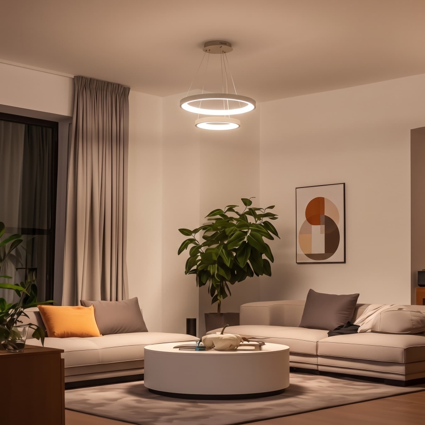 BRILAGI - LED Stmívatelný lustr na lanku FALCON SLIM LED/68W/230V 3000-6500K pr. 50 cm béžová + dálkové ovládání