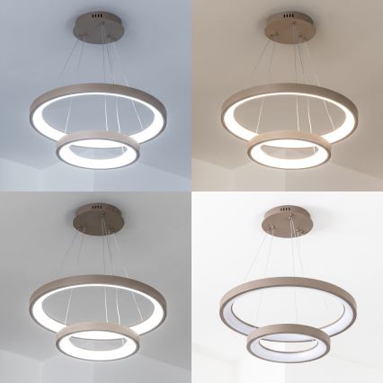 BRILAGI - LED Stmívatelný lustr na lanku FALCON SLIM LED/68W/230V 3000-6500K pr. 50 cm béžová + dálkové ovládání