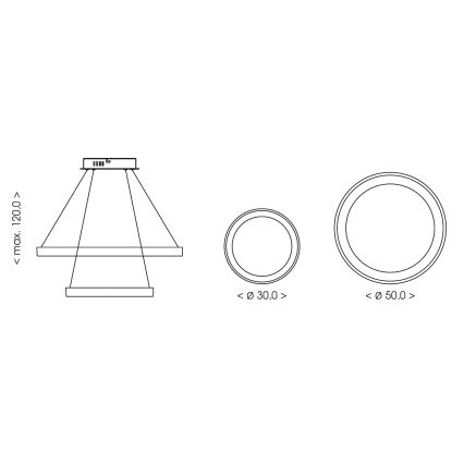 BRILAGI - LED Stmívatelný lustr na lanku FALCON SLIM LED/68W/230V 3000-6500K pr. 50 cm béžová + dálkové ovládání