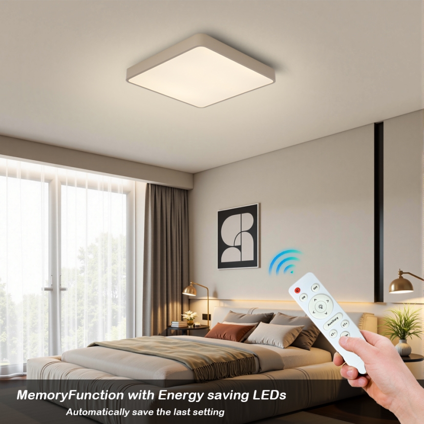 BRILAGI - LED Stmívatelné stropní svítidlo POOL SQUARE LED/48W/230V 3000-6000K 50x50 cm béžová + dálkové ovládání