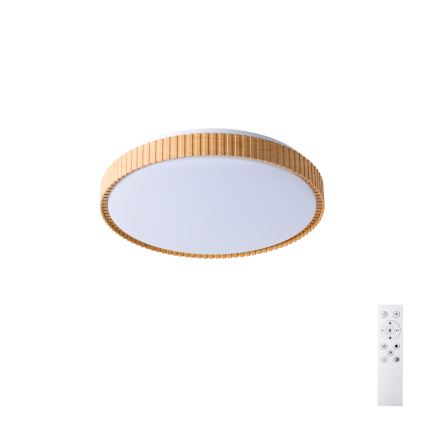 Brilagi - LED Stmívatelné stropní svítidlo CORVO LED/72W/230V 3000-6000K dekor dřeva pr. 50 cm + dálkové ovládání