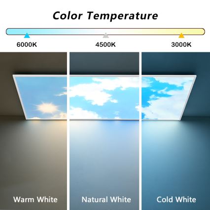 Brilagi - LED Stmívatelné stropní svítidlo SLIMFRAME SKY LED/80W/230V 120x60 cm 3000-6000K stříbrná/modrá + dálkové ovládání