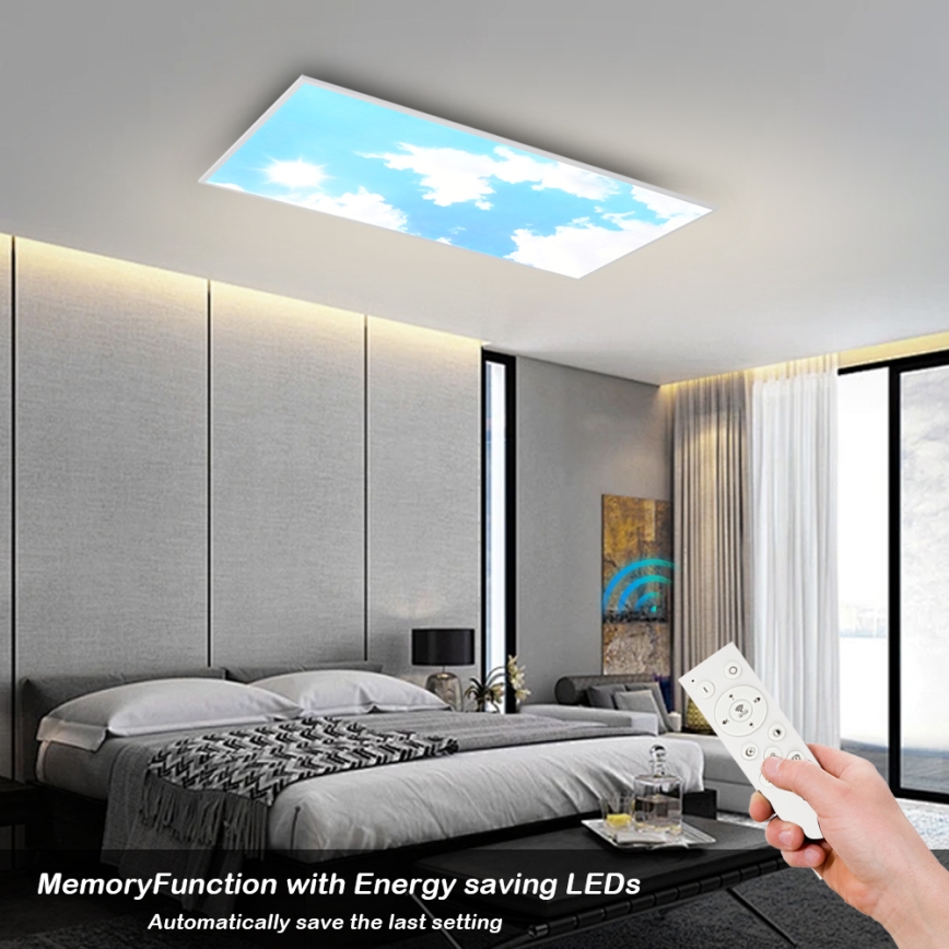 Brilagi - LED Stmívatelné stropní svítidlo SLIMFRAME SKY LED/80W/230V 120x60 cm 3000-6000K stříbrná/modrá + dálkové ovládání