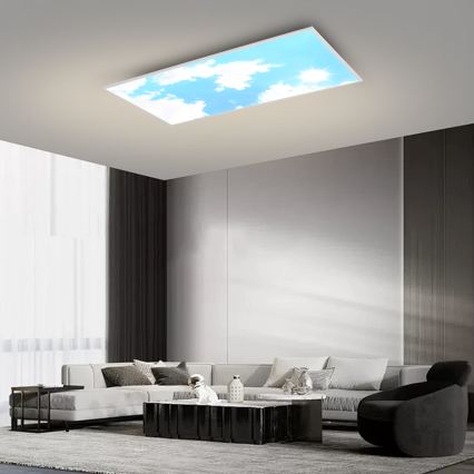 Brilagi - LED Stmívatelné stropní svítidlo SLIMFRAME SKY LED/80W/230V 120x60 cm 3000-6000K stříbrná/modrá + dálkové ovládání