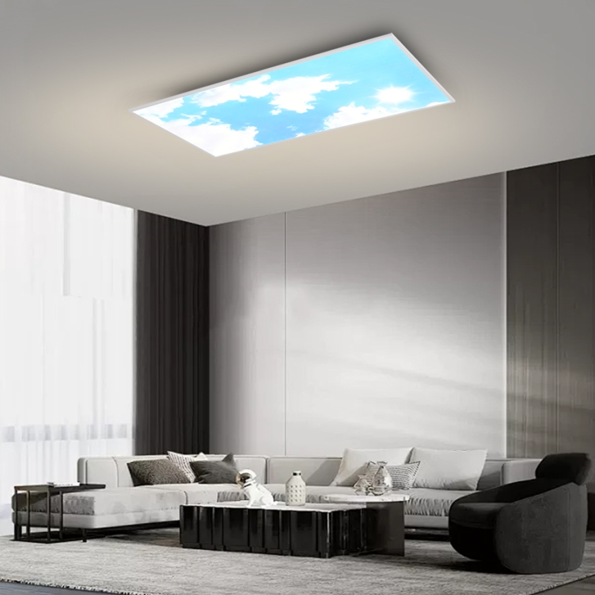 Brilagi - LED Stmívatelné stropní svítidlo SLIMFRAME SKY LED/80W/230V 120x60 cm 3000-6000K stříbrná/modrá + dálkové ovládání