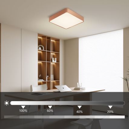 BRILAGI - LED Stmívatelné stropní svítidlo POOL SQUARE LED/36W/230V 3000-6000K 40x40 cm měděná + dálkové ovládání