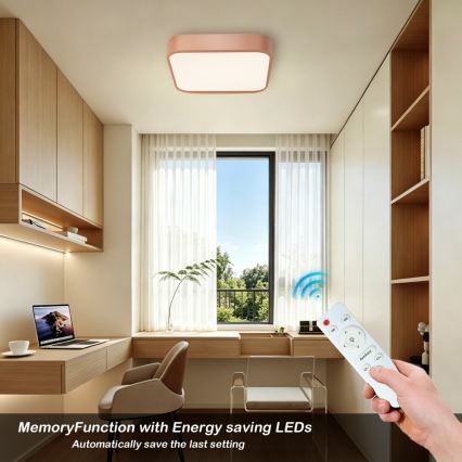 BRILAGI - LED Stmívatelné stropní svítidlo POOL SQUARE LED/36W/230V 3000-6000K 40x40 cm měděná + dálkové ovládání