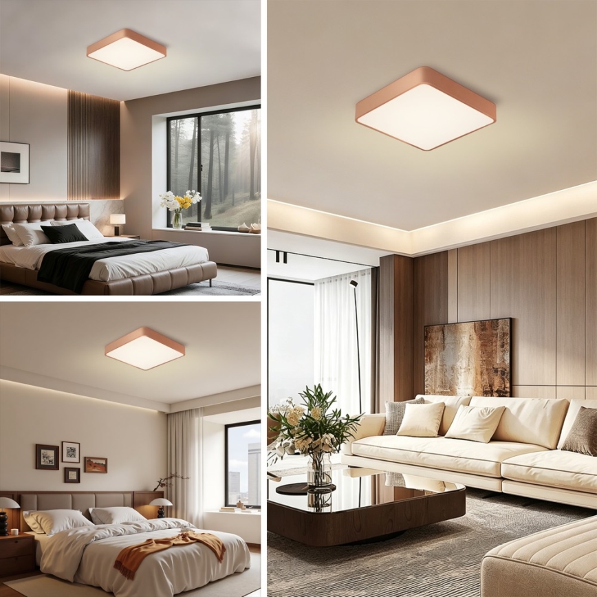 BRILAGI - LED Stmívatelné stropní svítidlo POOL SQUARE LED/48W/230V 3000-6000K 50x50 cm bronzová + dálkové ovládání