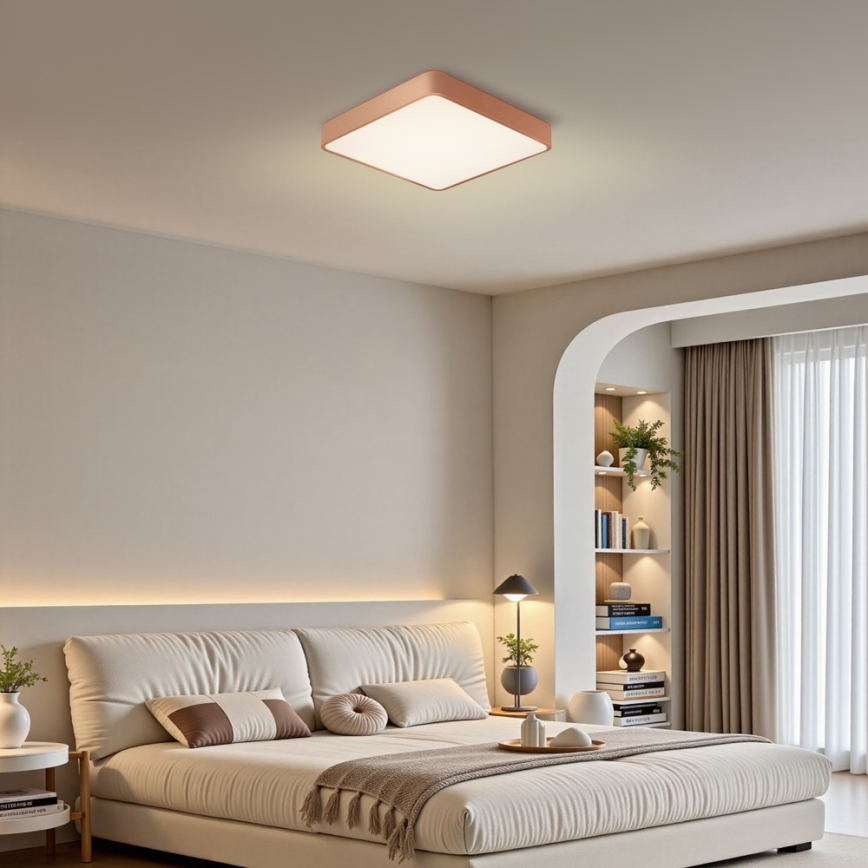 BRILAGI - LED Stmívatelné stropní svítidlo POOL SQUARE LED/48W/230V 3000-6000K 50x50 cm bronzová + dálkové ovládání