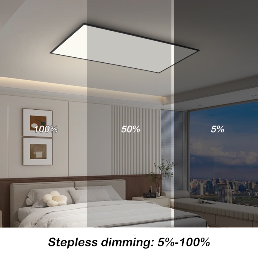 Brilagi - LED Stmívatelné stropní svítidlo SLIMFRAME LED/80W/230V 120x60 cm 3000-6000K černá + dálkové ovládání