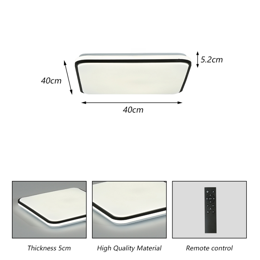 Brilagi - LED Stmívatelné stropní svítidlo SMART LED/24W/230V 43x43 cm 3000-6000K Wi-Fi Tuya Beacon + dálkové ovládání