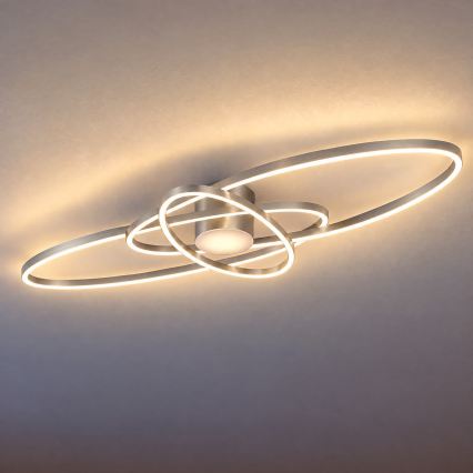 BRILAGI - LED Stmívatelné stropní svítidlo APOLLO LED/58W/230V 3000-6500K 43,2x101,2 cm matný chrom + dálkové ovládání
