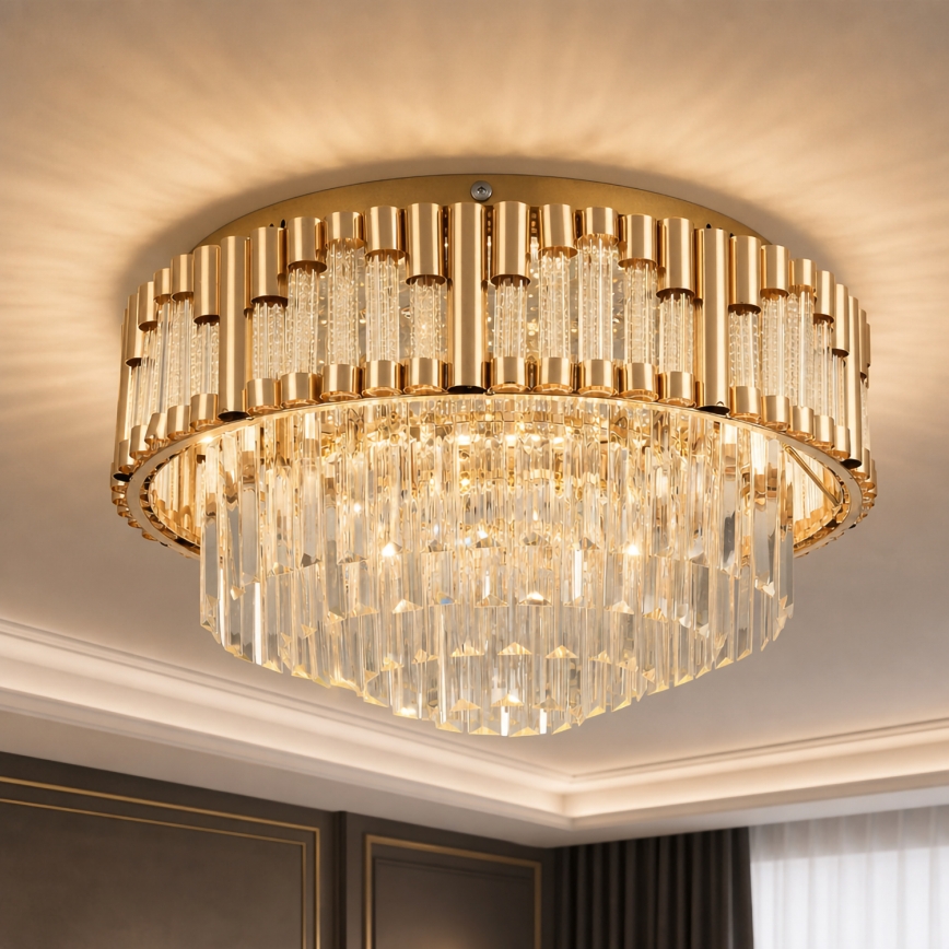 Brilagi - LED Stmívatelné stropní svítidlo CROWN LED/41W/230V 3000-6000K pr. 48 cm zlatá + dálkové ovládání