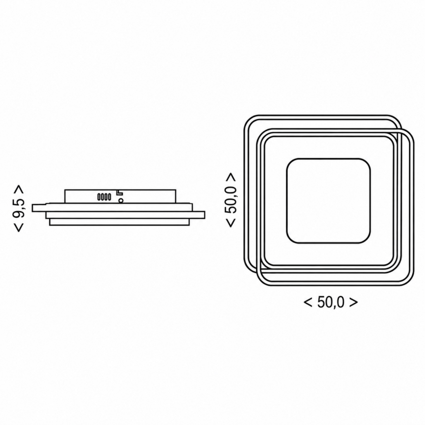 BRILAGI - LED Stmívatelné stropní svítidlo FLARE LED/102W/230V 3000-6000K 50x50 cm černá + dálkové ovládání