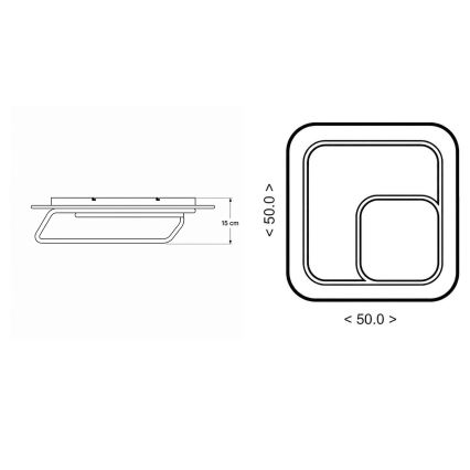 BRILAGI - LED Stmívatelné stropní svítidlo FLARE LED/81W/230V 3000-6000K 50x50 cm bílá/černá + dálkové ovládání