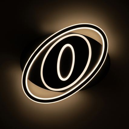 Brilagi - LED Stmívatelné stropní svítidlo IRIS LED/78W/230V 3000-6000K 37x49 cm černá + dálkové ovládání