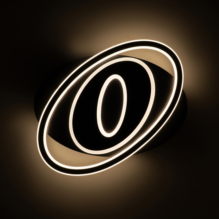 Brilagi - LED Stmívatelné stropní svítidlo IRIS LED/78W/230V 3000-6000K 37x49 cm černá + dálkové ovládání