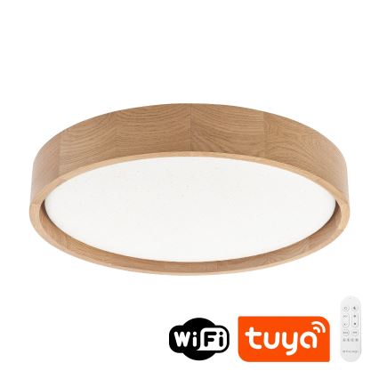 Brilagi - LED Stmívatelné stropní svítidlo MANAROLA SMART STARS LED/24W/230V 3000-6000K Wi-Fi Tuya Beacon pr. 41 cm dub + dálkové ovládání