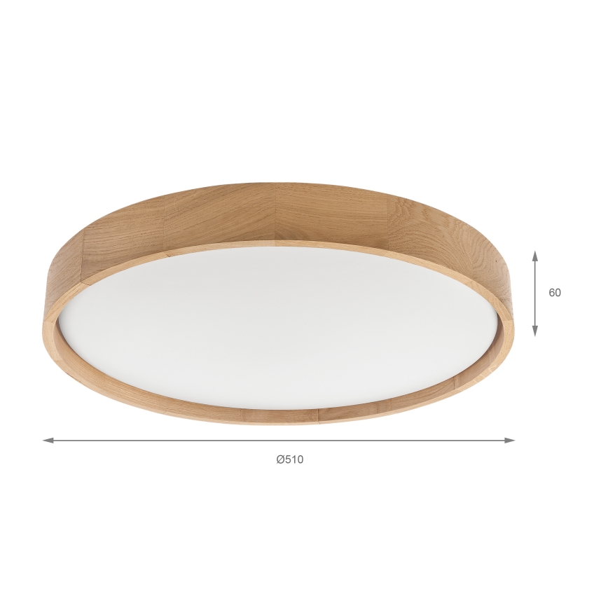 Brilagi - LED Stmívatelné stropní svítidlo MANAROLA SMART LED/36W/230V 3000-6000K Wi-Fi Tuya Beacon pr. 51 cm dub + dálkové ovládání