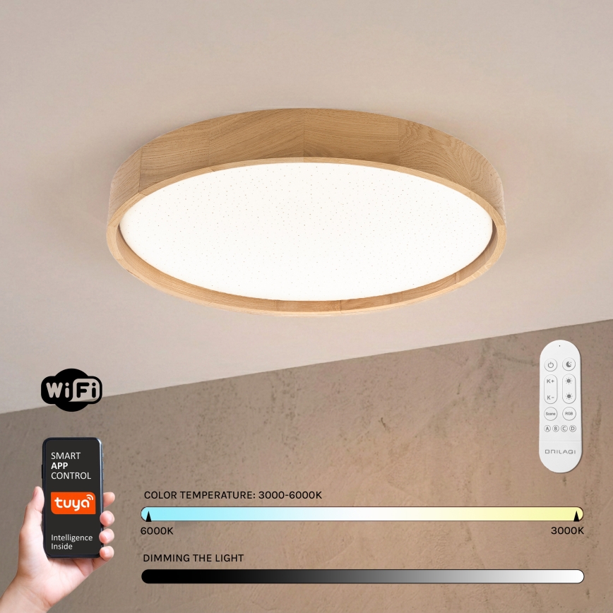Brilagi - LED Stmívatelné stropní svítidlo MANAROLA SMART STARS LED/36W/230V 3000-6000K Wi-Fi Tuya Beacon pr. 51 cm + dálkové ovládání