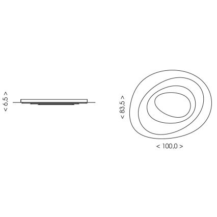 Brilagi - LED Stmívatelné stropní svítidlo MODERN MAXI LED/105W/230V 3000-6000K 83,5x100 cm + dálkové ovládání