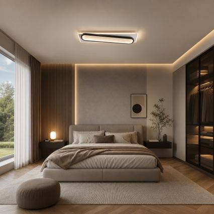 Brilagi - LED Stmívatelné stropní svítidlo OUTLINE LED/52W/230V 3000-6000K 15x60 cm bílá/černá + dálkové ovládání