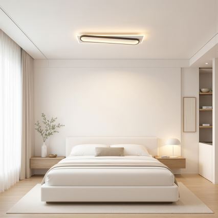 Brilagi - LED Stmívatelné stropní svítidlo OUTLINE LED/52W/230V 3000-6000K 15x60 cm bílá/černá + dálkové ovládání
