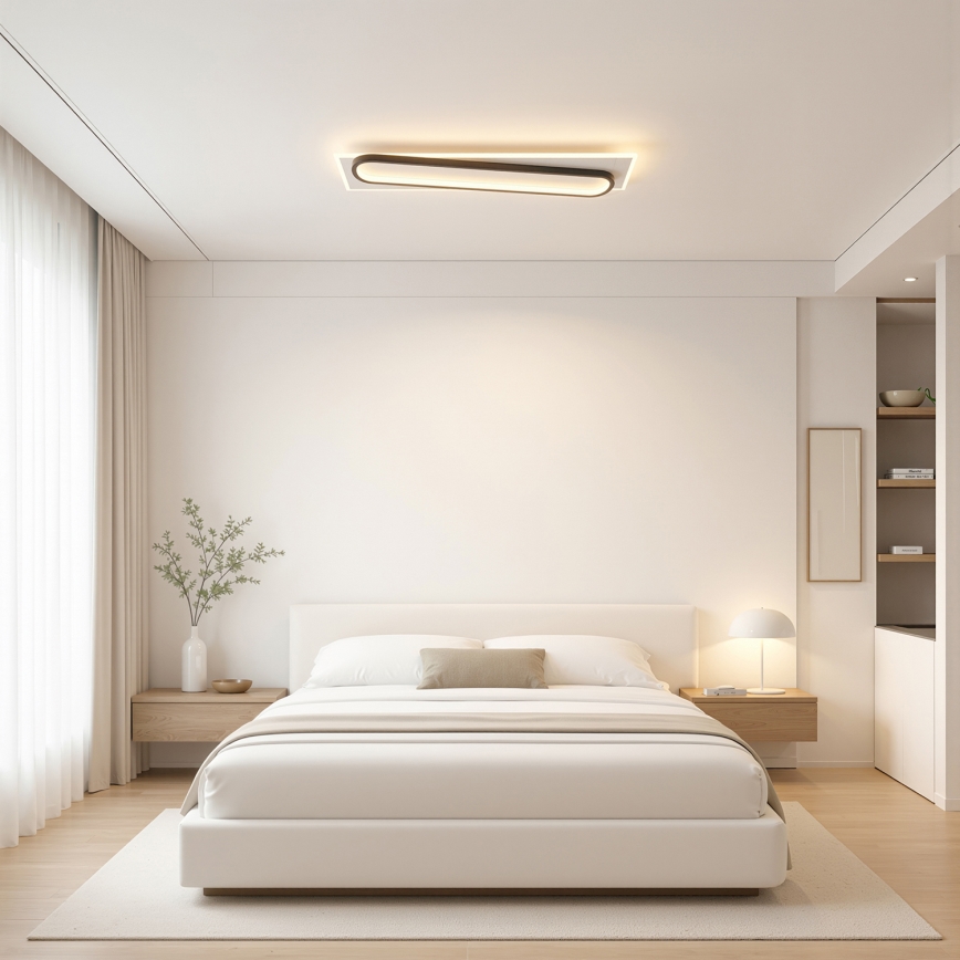 Brilagi - LED Stmívatelné stropní svítidlo OUTLINE LED/52W/230V 3000-6000K 15x60 cm bílá/černá + dálkové ovládání