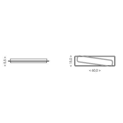 Brilagi - LED Stmívatelné stropní svítidlo OUTLINE LED/66W/230V 3000-6000K 15x60 cm bílá/černá + dálkové ovládání