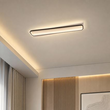 Brilagi - LED Stmívatelné stropní svítidlo OUTLINE LED/90W/230V 3000-6000K 18x100 cm bílá/černá + dálkové ovládání