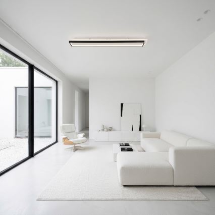 Brilagi - LED Stmívatelné stropní svítidlo OUTLINE LED/90W/230V 3000-6000K 18x100 cm bílá/černá + dálkové ovládání