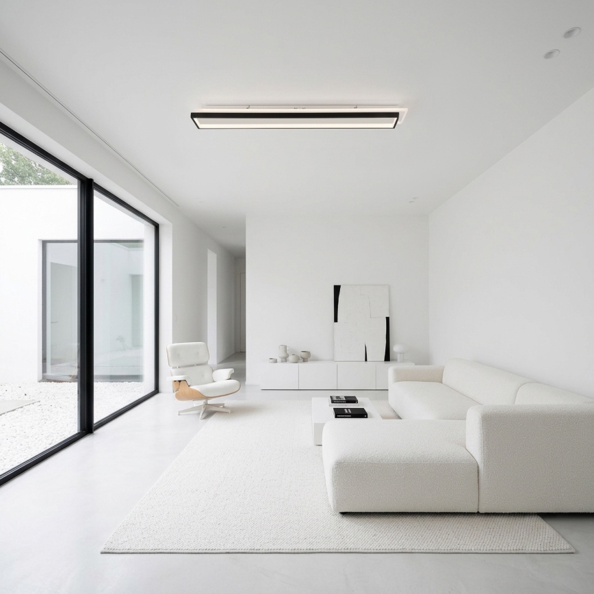 Brilagi - LED Stmívatelné stropní svítidlo OUTLINE LED/90W/230V 3000-6000K 18x100 cm bílá/černá + dálkové ovládání