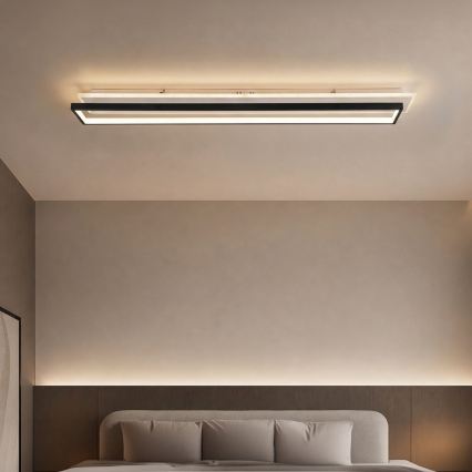 Brilagi - LED Stmívatelné stropní svítidlo OUTLINE LED/90W/230V 3000-6000K 18x100 cm bílá/černá + dálkové ovládání
