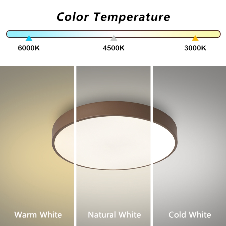 Brilagi - LED Stmívatelné stropní svítidlo POOL LED/36W/230V 3000-6000K pr. 30 cm hnědá + dálkové ovládání