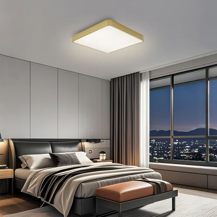 Brilagi - LED Stmívatelné stropní svítidlo POOL LED/36W/230V 3000-6000K 40x40 cm zlatá + dálkové ovládání