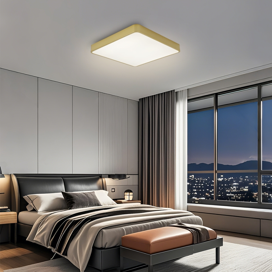 Brilagi - LED Stmívatelné stropní svítidlo POOL LED/36W/230V 3000-6000K 40x40 cm zlatá + dálkové ovládání