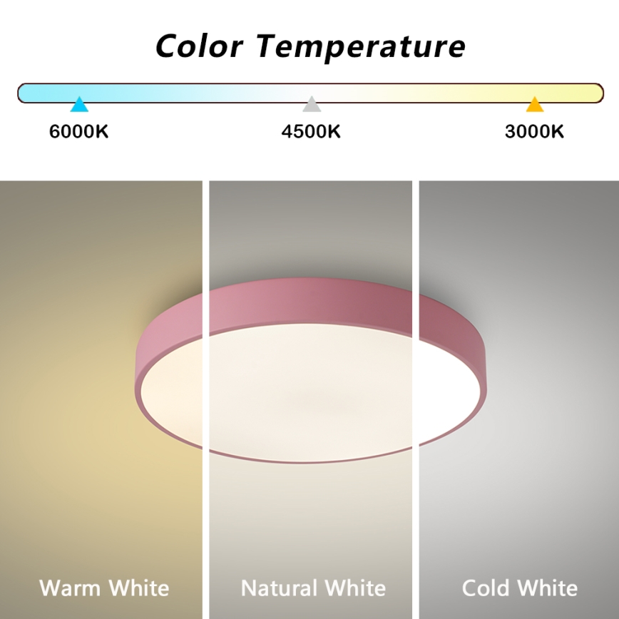 Brilagi - LED Stmívatelné stropní svítidlo POOL LED/48W/230V 3000-6000K pr. 40 cm růžová + dálkové ovládání