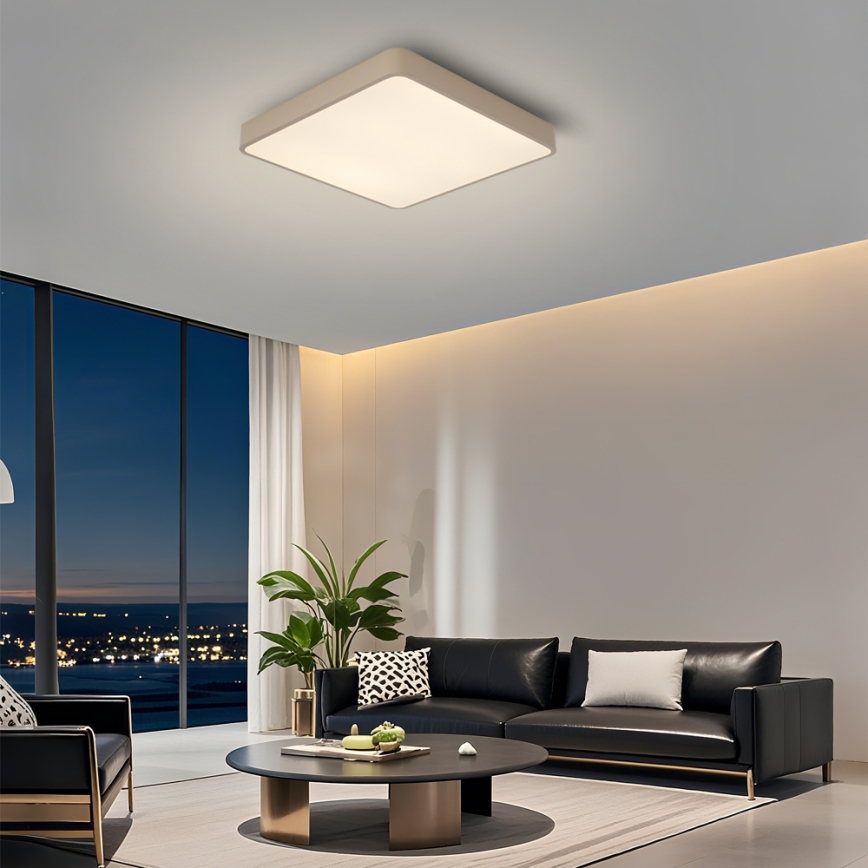 Brilagi - LED Stmívatelné stropní svítidlo POOL LED/48W/230V 3000-6000K 50x50 cm béžová + dálkové ovládání