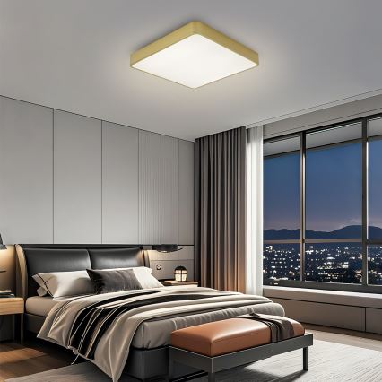 Brilagi - LED Stmívatelné stropní svítidlo POOL LED/48W/230V 3000-6000K 50x50 cm zlatá + dálkové ovládání