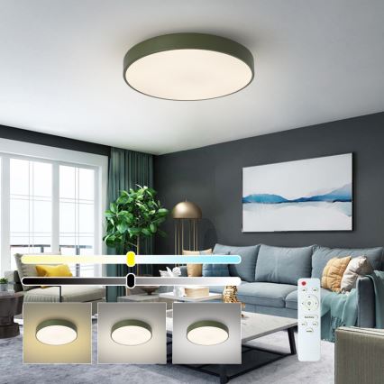 Brilagi - LED Stmívatelné stropní svítidlo POOL LED/60W/230V 3000-6000K pr. 50 cm zelená + dálkové ovládání