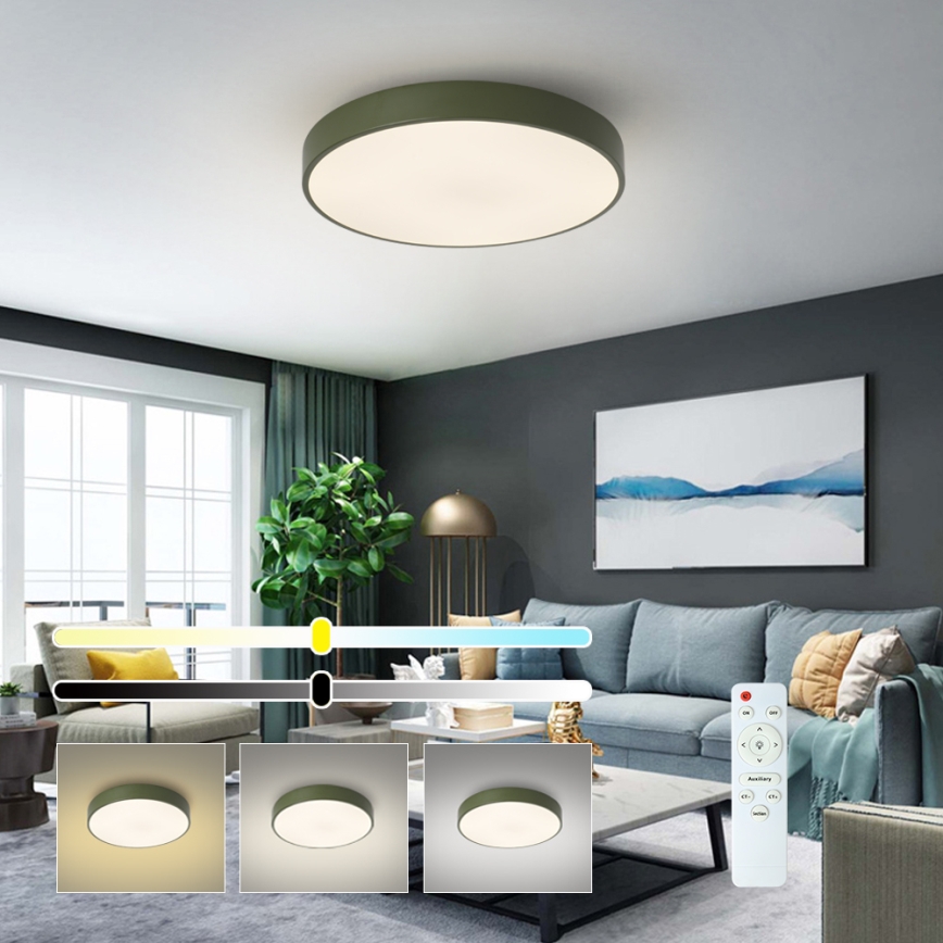 Brilagi - LED Stmívatelné stropní svítidlo POOL LED/60W/230V 3000-6000K pr. 50 cm zelená + dálkové ovládání