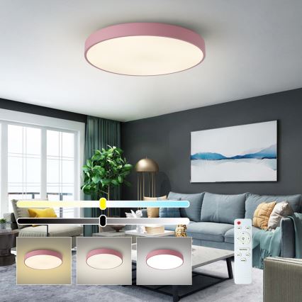 Brilagi - LED Stmívatelné stropní svítidlo POOL LED/60W/230V 3000-6000K pr. 60 cm růžová + dálkové ovládání