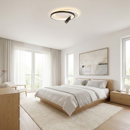 Brilagi - LED Stmívatelné stropní svítidlo UNITY LED/48W/230V + 1xGU10/3W 3000-6000K 39x45 cm bílá/černá + dálkové ovládání